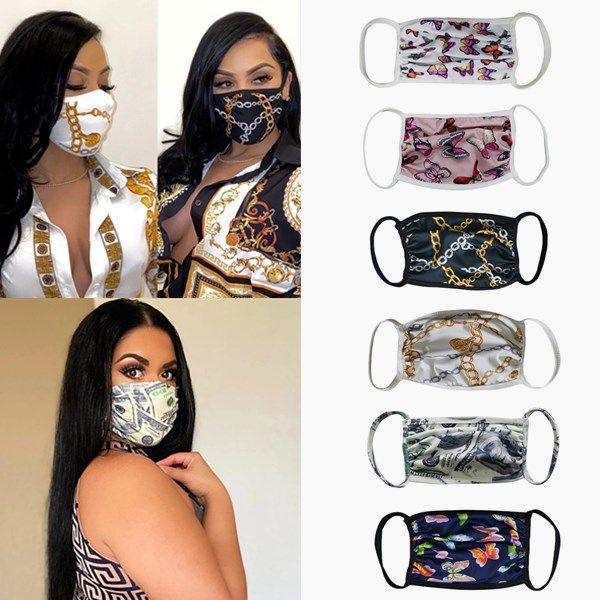 

women fashion face masks luxury mask washable dustproof riding cycling sports brand print masks for women