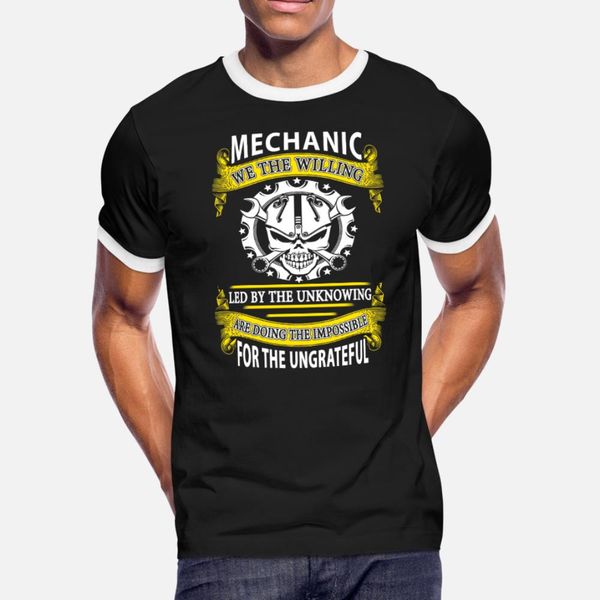 

mechanic mechanic we the willing led doing the t shirt men designing tee shirt round collar costume fitness basic summer vintage shirt