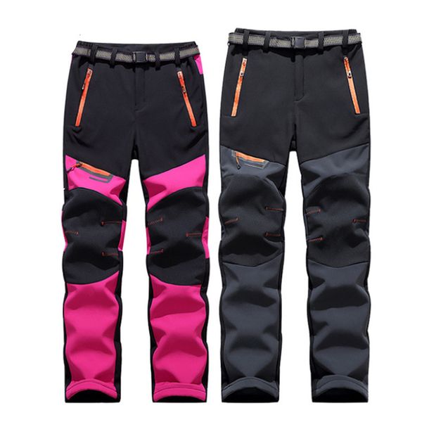 

waterproof hiking pants men softshell fishing camping climb skiing winter breathable outdoor warm thermal trousers, Black;green