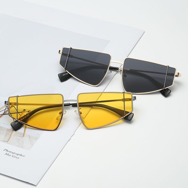 

sunglasses fashion unique design polygon metal frames eyewear irregular women men glasses, White;black