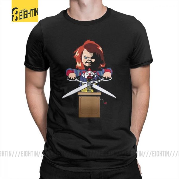 

играть мужчины ребенка чаки футболки простой стиль шеи экипажа с коротким рукавом топы хлопок тис designs футболка