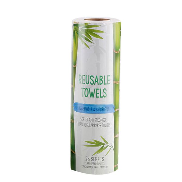 

25pcs/roll bamboo fiber kitchen reusable multipurpose paper towel