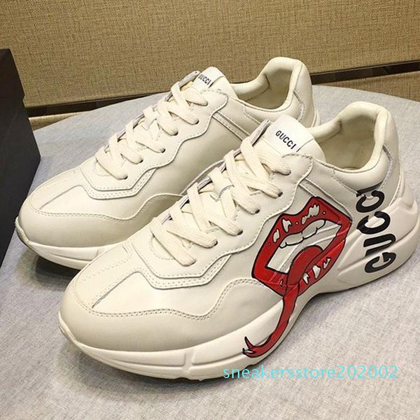 

2020 casual shoes sneakers breathable with box rhyton sneaker luxury zapatos de mujer fashion casual shoes3 s02, Black