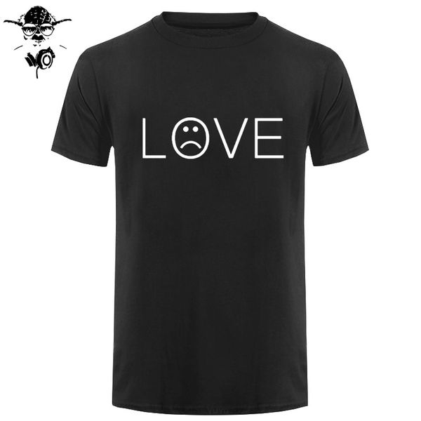 

love t-shirt men sad boy casual shirt hip hop rapper tee sad face cotton tshirts summer homme