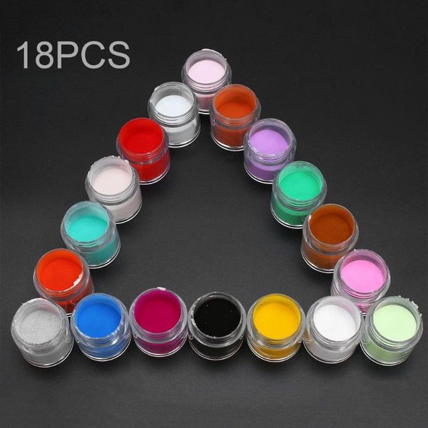 

18pcs nail art tool kit acrylic uv powder dust gem polish nail tools acrylic glitter powder builder art set decorations