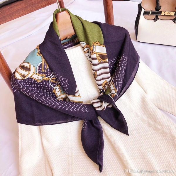 

new wholesale designer trend women's linen classic scarf new men's and women's style necklaces 180*70 with box 3 colors, Blue;gray