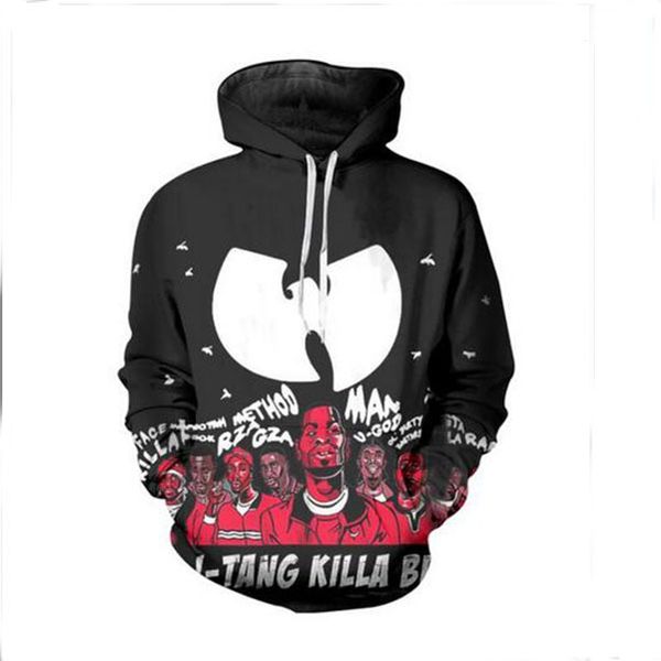 

2020 new fashion sweatshirt men / women 3d hoodies print wu tang clan slim stylish hooded hoodies lms021, Black