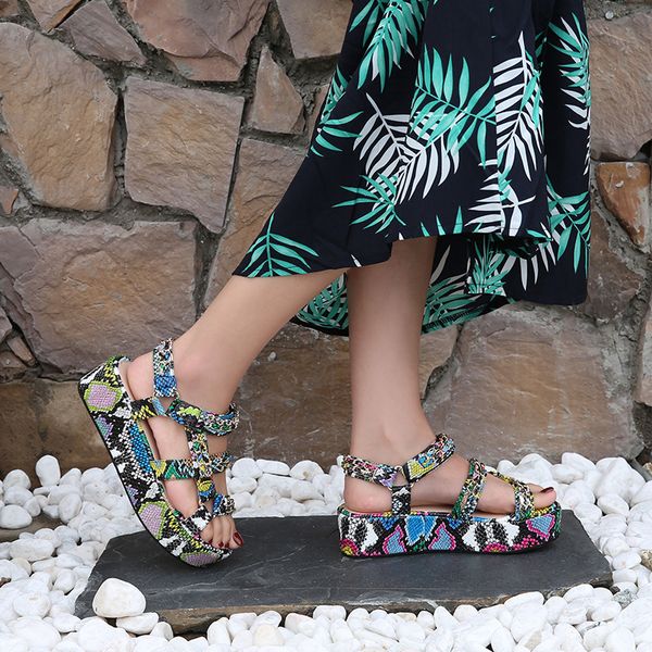 

sandals 2021 leopard print women wedges shoes for high heels summer chaussures femme platform nlx129, Black