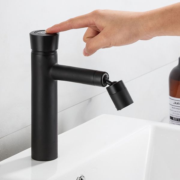 

new nordic toilet lavatory faucet and cold all black copper washing face rotation bibcock splash