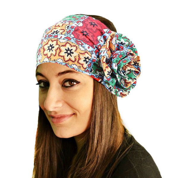 

hair accessories cotton print headband for women floral knot headwear ladies make up wrap wide elastic band turban
