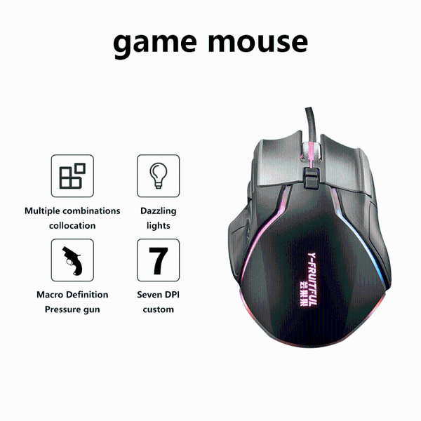 

gaming mouse mechanical mouse gaming adjustable 6400dpi led light programmable wired usb for computer lapprofessional gamer