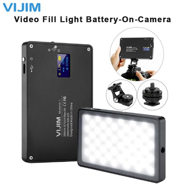 

ultra thin dimmable led video light 96 pcs cri96 oled display with battery on camera dslr pgraphy lighting fill light