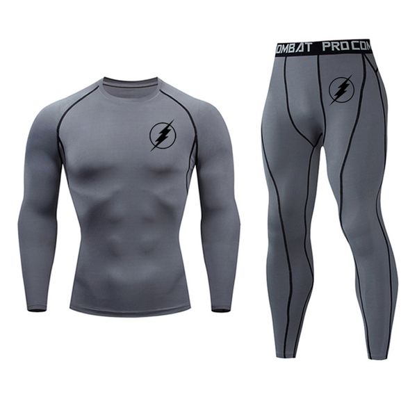 

the flash compression men's sport suits quick running sets leggings sports jogging training gym fitness winter thermal underwear, Black;blue