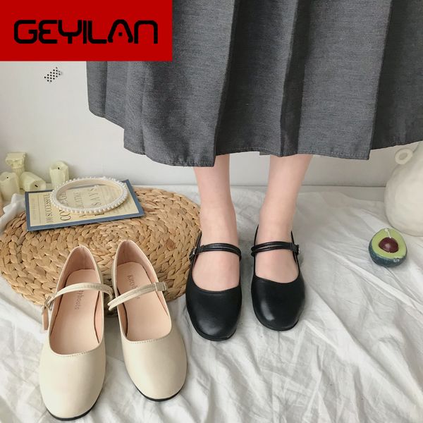 

2020 new women shoes flat leather platform heels shoes white women pointed toe leather girl flats zapatillas mujer w33-66, Black