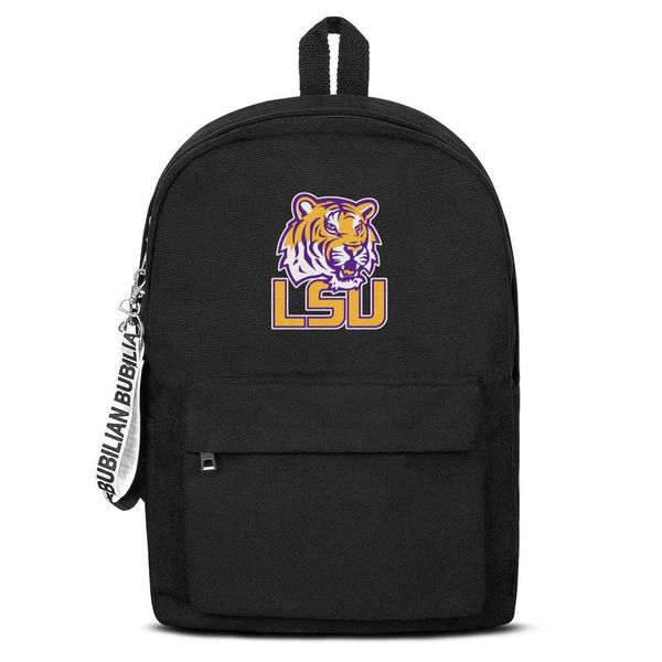 

classic lsu tigers football basketball logo canvas bookbag basic backpack reusable school student business daypack starbucks green lsu