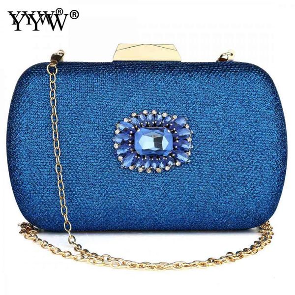 

rhinestone sequined purse evening clutch bags 2020 new blue clutches with party/night/wedding/crystal prom clutch