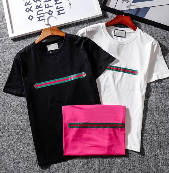 

2020new t shirts for men women summer breathable loose shorts sleeves letters striped printed mens t shirt s to 2xl, White;black