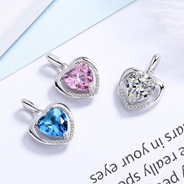 

925 сердце стерлингового серебра подвеска кристалл подвески rhinestone навсегда сердце кулон шарм для ожерелье diy аксессуаров ювелирных изд, Bronze;silver