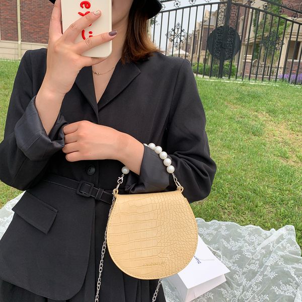 

crocodile pattern retro hong kong style simple one-shoulder messenger bag female bag western fashion all-match portable