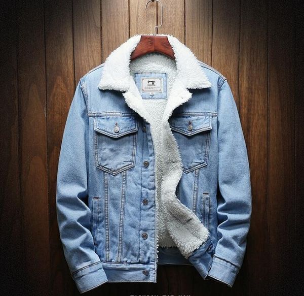 

winter men jacket and coat warm fleece denim jacket fashion mens jean jackets outwear male cowboy plus size 6xl