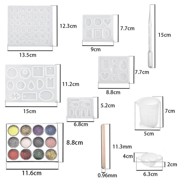 

geometric silicone casting molds stick dropper clasp diy jewelry craft making tools set diy earring pendant uv epoxy resin mould