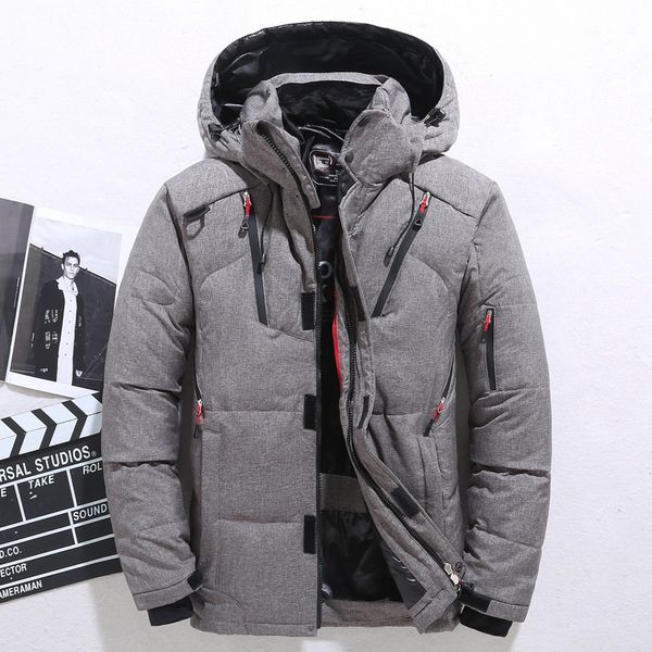 

winter mens down jacket fashion personality zipper pocket 2020 winter mens jackets and coats thick warm hooded loose down jacket, Black