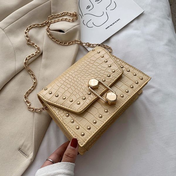 

female rivet pu leather crossbody bags for women 2020 chain shoulder messenger bag ladies hand sling luxury handbags designer