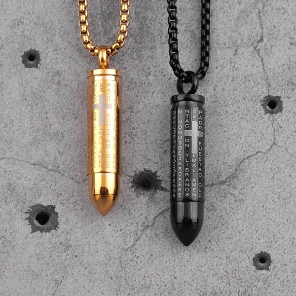 

gold black silver color cross men necklaces pendants chain for boy male stainless steel jewelry creativity gift wholesale