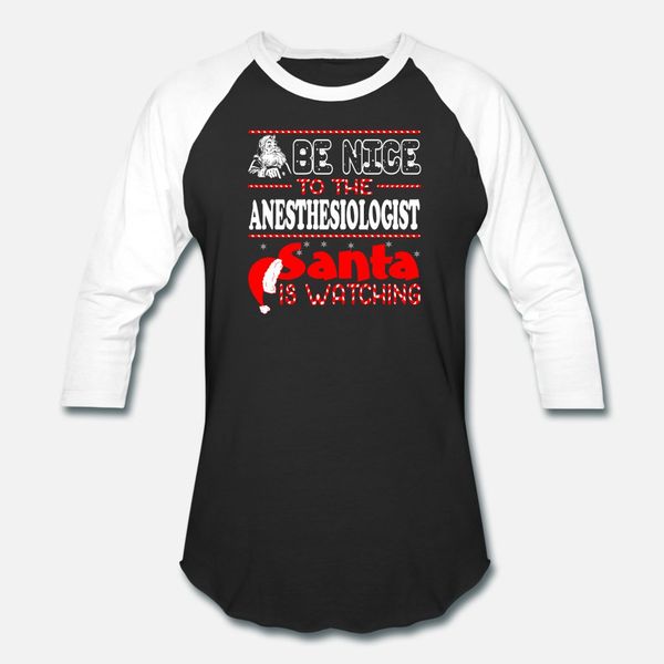 

будьте вежливы анестезиолог санта наблюдает чри т рубашки мужчин customize хлопка o шеи сплошной цвет солнечный свет смешной летний стиль ру