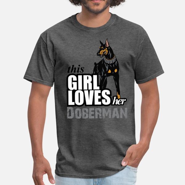 

this girl loves her doberman t shirt men printed cotton o neck clothing famous comical summer style original shirt