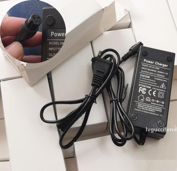 

42v 2a universal hoverboard charger eu au uk us socket lithium battery charger for mijia m365 es1 es2 es4 electric scooter