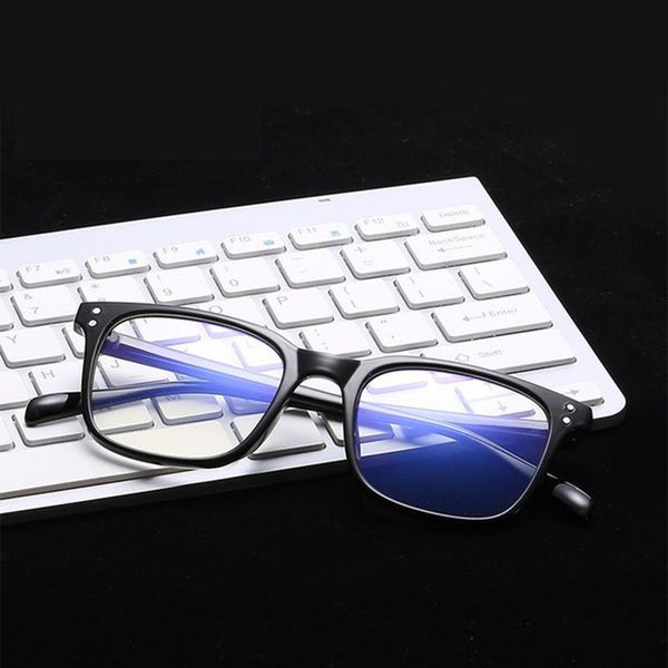 

work home gaming computer glasses men women square anti blue ray glasses radiation coating blue light filter eyeglasses unisex, Black