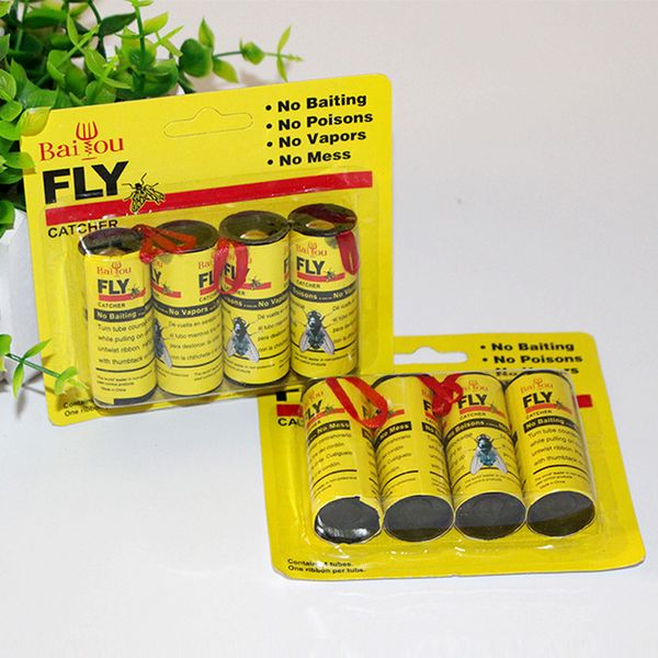 

summer tools paper strip fly sticky 4pcs fly catcher strip mosquitos killer