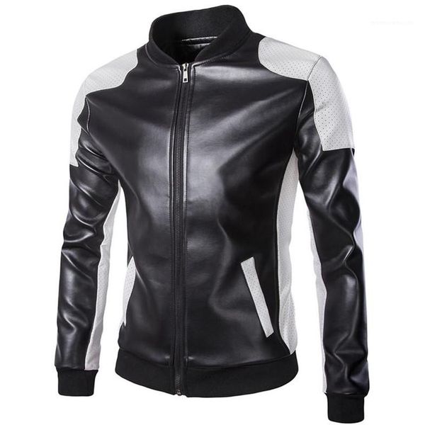 

leather jackets winter stand collar mens designer jackets male coat plus size mens, Black