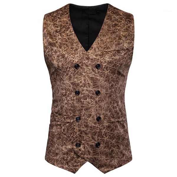 

vests sleeveless casual mens outerwear with button male clothing leopard mens suit, Black;white