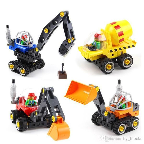 

children puzzle big particle diy assembly inserting building blocks toy mechanical engineering car series for boys intelligence gift 02