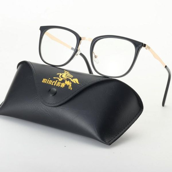 

ultralight anti-blue light glasses frame women & men retro round frame leopard optical computer male square eyeglasses nx, Black