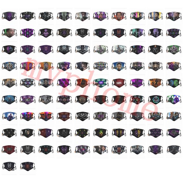 

designer personality 5 layer dustproof protective mask men and women pure cotton mask black panther cosplay chadwick boseman face mask