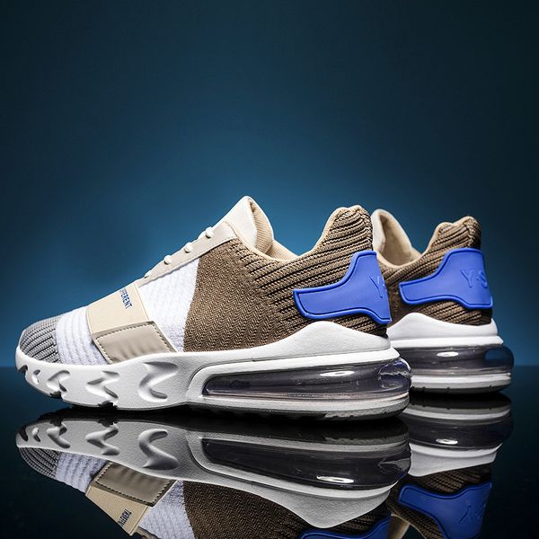 

fashion mens shoes portable light breathable running shoes 44 large size sneakers comfortable jogging casual student, Black