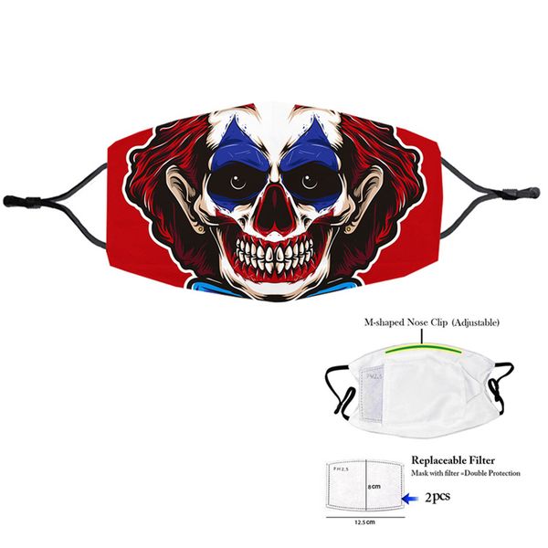

designer face mask fashion cotton reusable clown face masks skull flag digital sports cosplay halloween mask dust windproof facemask
