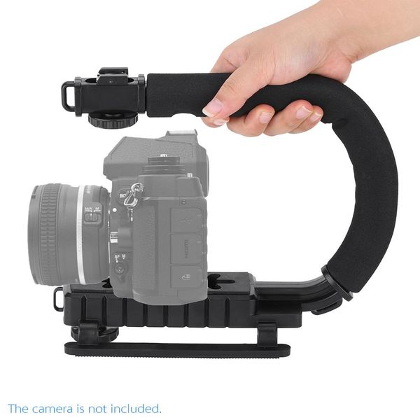 

cgjxsu /c shape flash bracket holder video handle handheld stabilizer grip for dslr slr camera phone for sports action camera dv camc