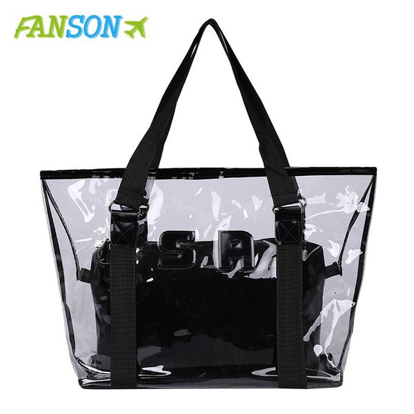 

fanson transparent bag women solid wild handbags cute messenger bag zipper large diagonal bags versatile sac a main dropshipping