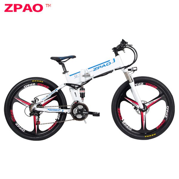 

26 inches, 48v 350w,21 speed folding electric bicycle, mountain bike, lithium battery, aluminum alloy frame, oil disc brake, Silver;blue