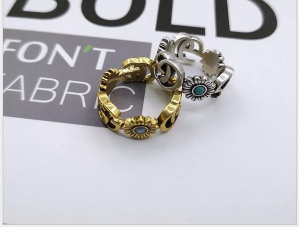 

bronze ring personality 2019 new vintage letter ring, Silver