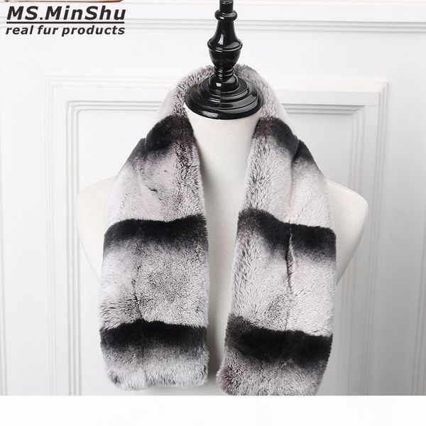 

rex rabbit fur scarf chinchilla design thicken real fur scarf very soft fur scarf winter neck warmer for woman ms.minshu, Blue;gray