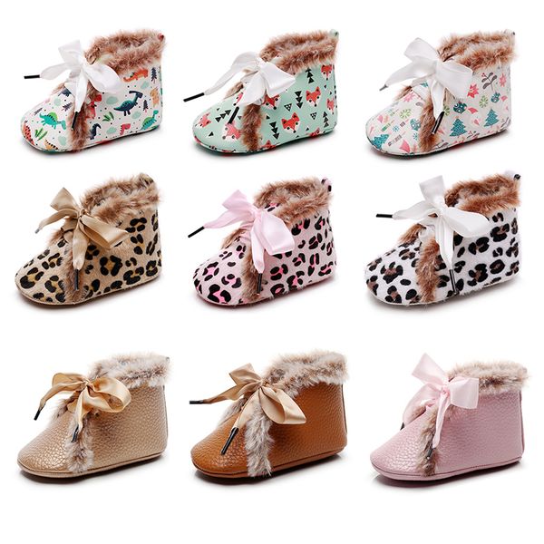 

winter warm baby shoes baby toddler girls crib shoes pu high- sneaker anti-slip with velvet first walkers