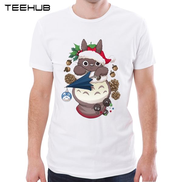 

teehub totoro christmas men t-shirts o-neck short sleeve funny totoro print t shirt fashion tees