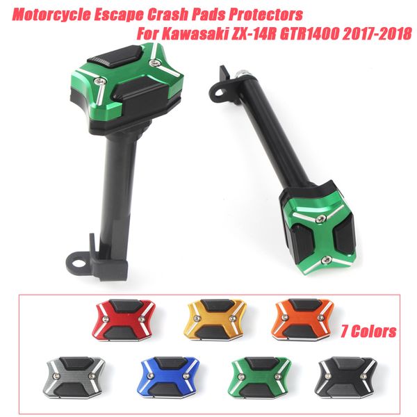 

motorcycle exhaust system crash pads protectors escape cave frame slider engine cover for zx-14r zx14r zzr1400 gtr1400 2021-2021