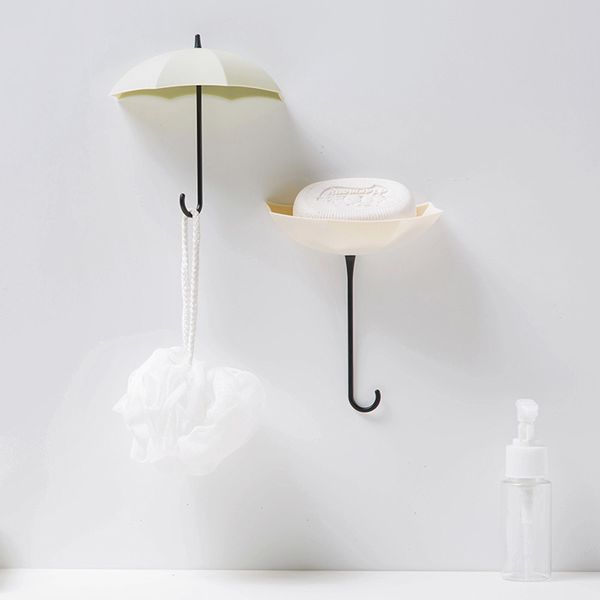 

3pcs/set Cute Umbrella Wall Mount Key Holder Wall Hook Hanger Organizer Hook Strong Transparent Suction Wall Sucker Hanger Self