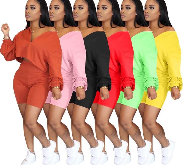 

s-3xl women sets summer tracksuits fitness full sleeve loose +shorts suit two piece set sporty street 2 pcs outfits gl5171, Gray
